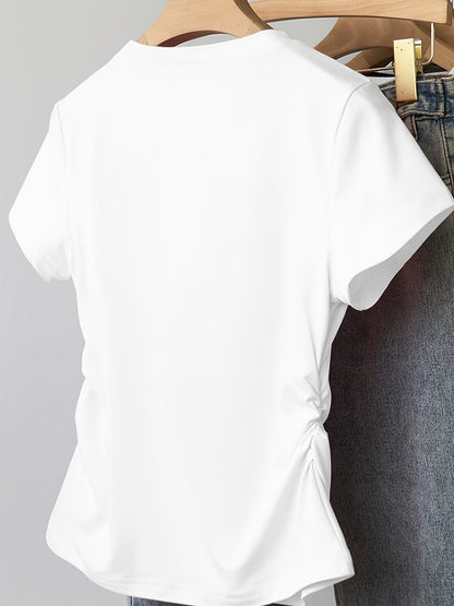 Camiseta para mujer con estampado de corazón y corte moderno – Ideal para día a día y ocio