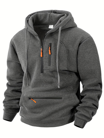 Hoodie mit Reißverschluss, Kängurutasche & Kapuze für Herren