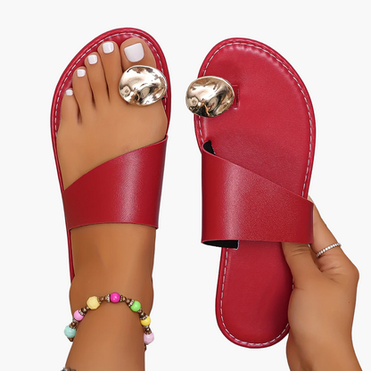 Dame Trendy Slip-On Sandaler med Tådetalje til Sommer & Fritid