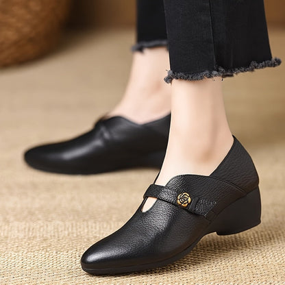 Damen vintage Mary Jane-skor med klack – elegant komfort för vardag och kontor