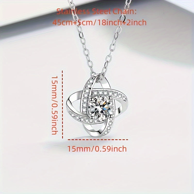 Damen Schmuckset – Elegante Halskette mit Liebesknoten und Geschenkbox – Perfekte Geschenkidee für Mama zum Muttertag