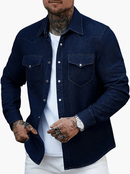 Herren Jeanshemd im Western-Stil – Lässiger Alltagslook, Perfekt für Freizeit und Streetwear