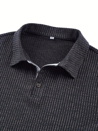 Polo moderne à manches courtes pour homme avec texture – Élégant pour les loisirs et le bureau