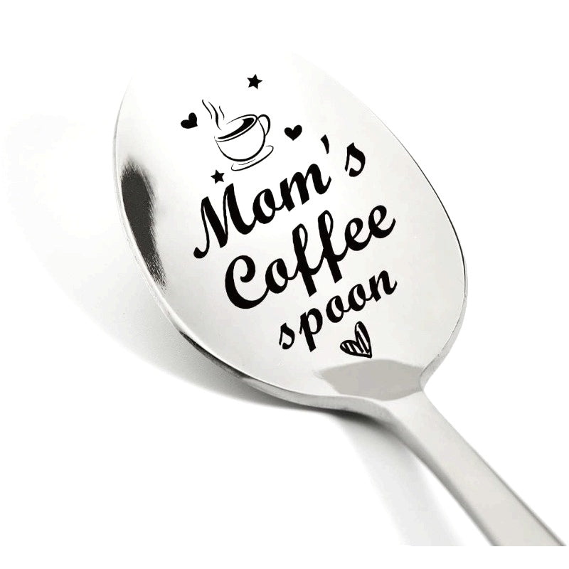 Cuillère à café personnalisée pour femmes – Cadeau pour maman, gravée avec « Cuillère à café de maman », accessoire élégant pour le petit-déjeuner et le plaisir