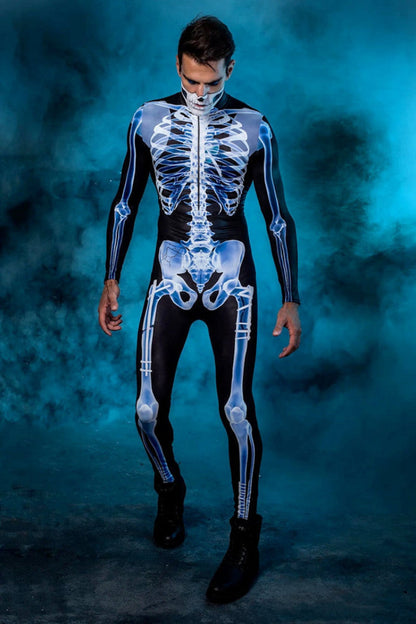 Costume Halloween combinaison squelette radiographie pour femmes et hommes – Costume parfait pour fêtes d’Halloween
