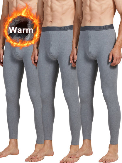 Herren Thermounterhose 3er-Pack, Lang & Warm, mit Gummibund