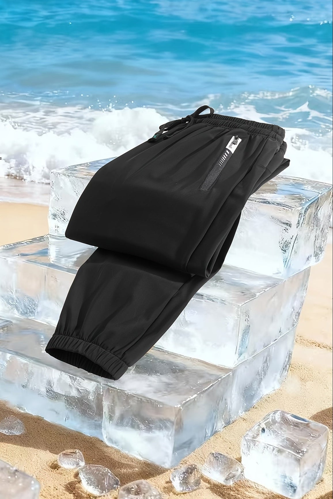 Męskie spodnie dresowe Regular Fit – letni styl casual, luźne z kieszeniami i sznurkiem w pasie
