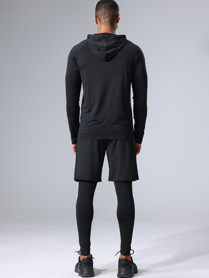 Herren Sport Kompressions-Trainingsanzug Set – 5-teiliges Fitness & Lauf Outfit – Modernes Trainingsset für Workout & Outdoor