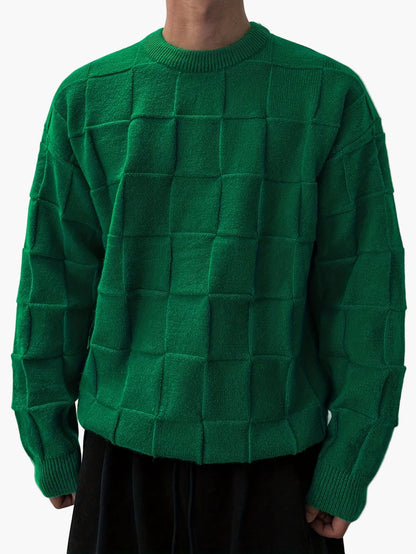 Jerséis streetwear para hombre – Jerséi de punto oversize estructurado para otoño e invierno