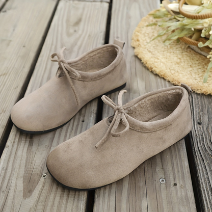 Mocasines cómodos de mujer con lazo, forro suave y suela plana