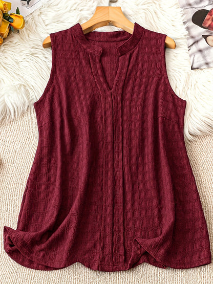 Damen Ärmellose Tunika Bluse mit V-Ausschnitt – Eleganter Freizeit-Look für Alltag und Büro