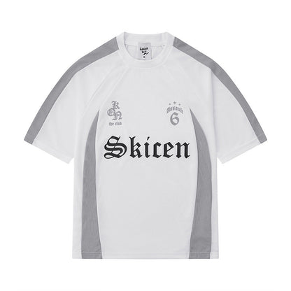 Męski t-shirt hip-hop streetwear z retro napisem – miejski styl, koszulka na co dzień