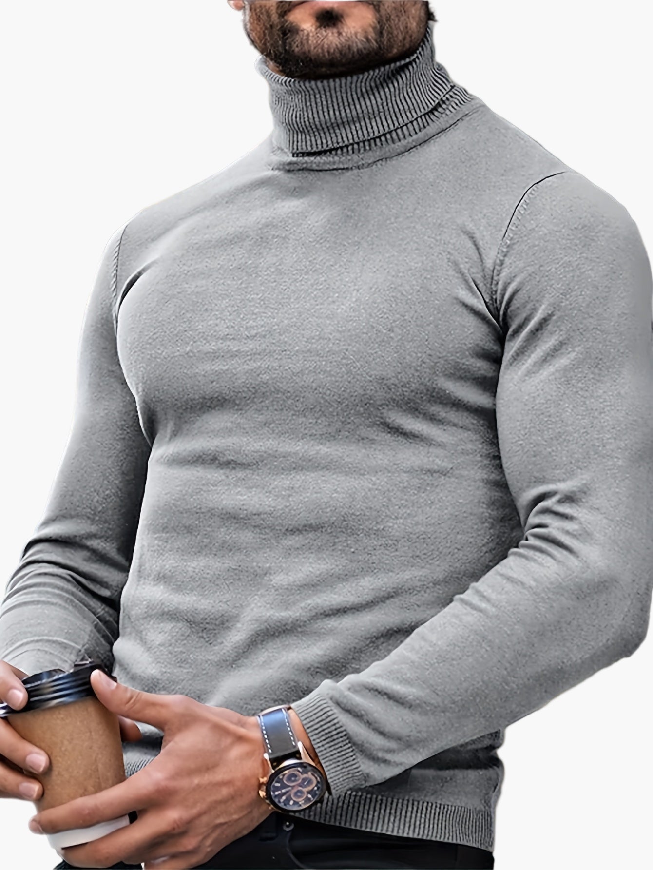 Herren Rollkragenpullover Slim Fit – Stilvoller Strickpullover für Alltag und Büro