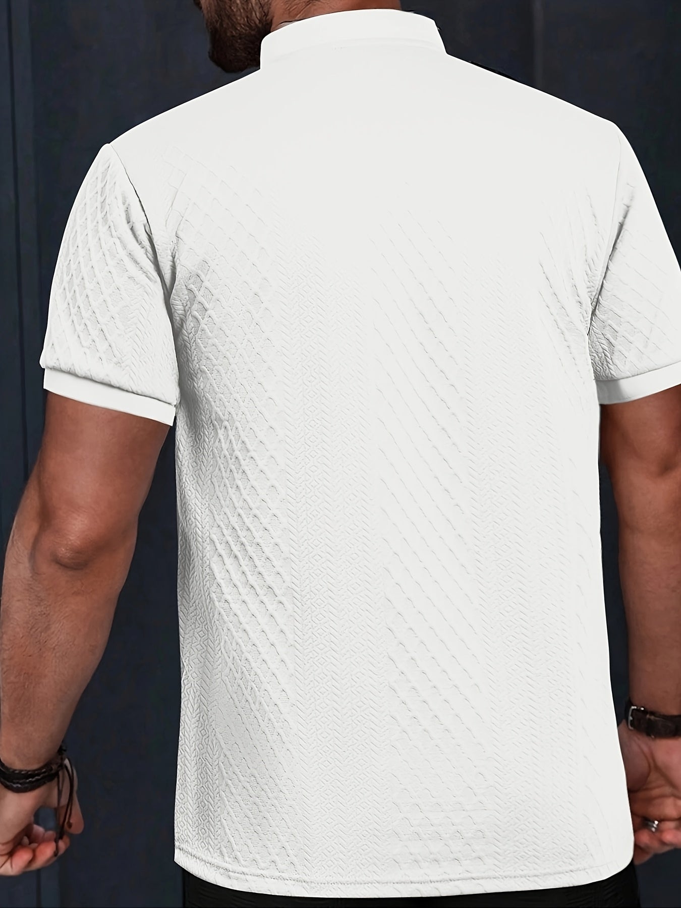 Herren Sommer Set mit Strukturmuster – Freizeit Kurzarm Shirt und Shorts für Alltag und Urlaub