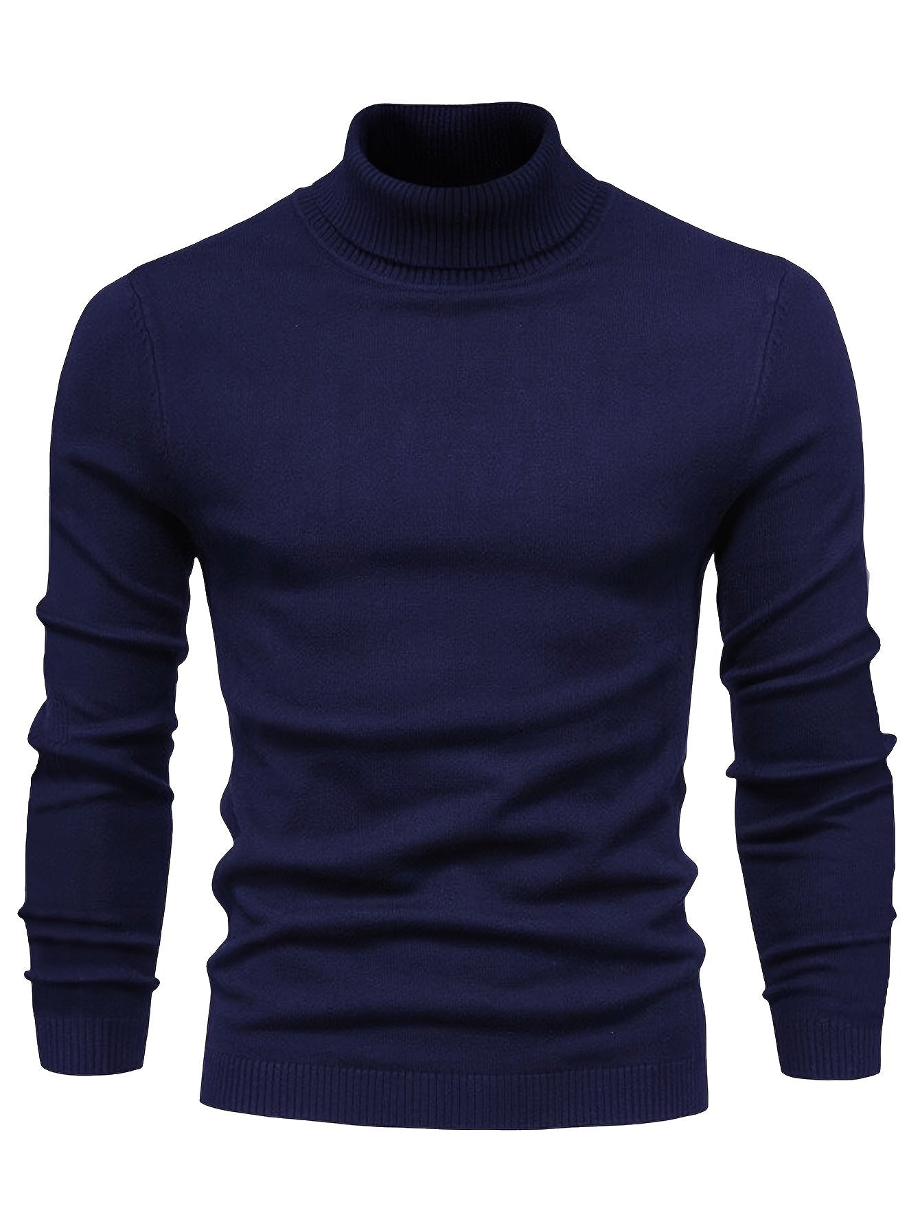 Klassisk ribstrikket rullekravesweater til mænd