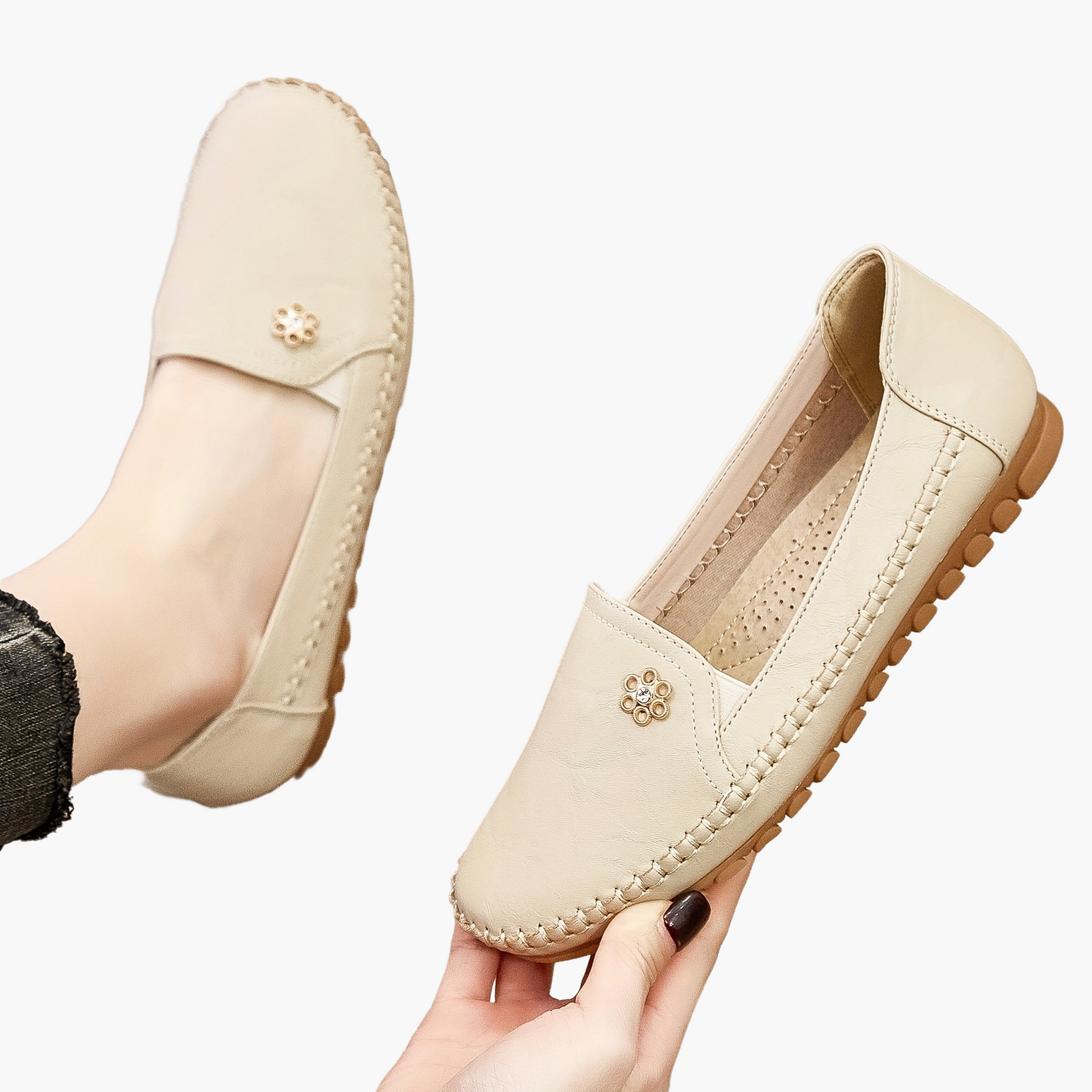 Damen Komfort-Loafer für Alltag und Freizeit – Bequeme Mokassin-Slipper mit flexiblem Laufsohle