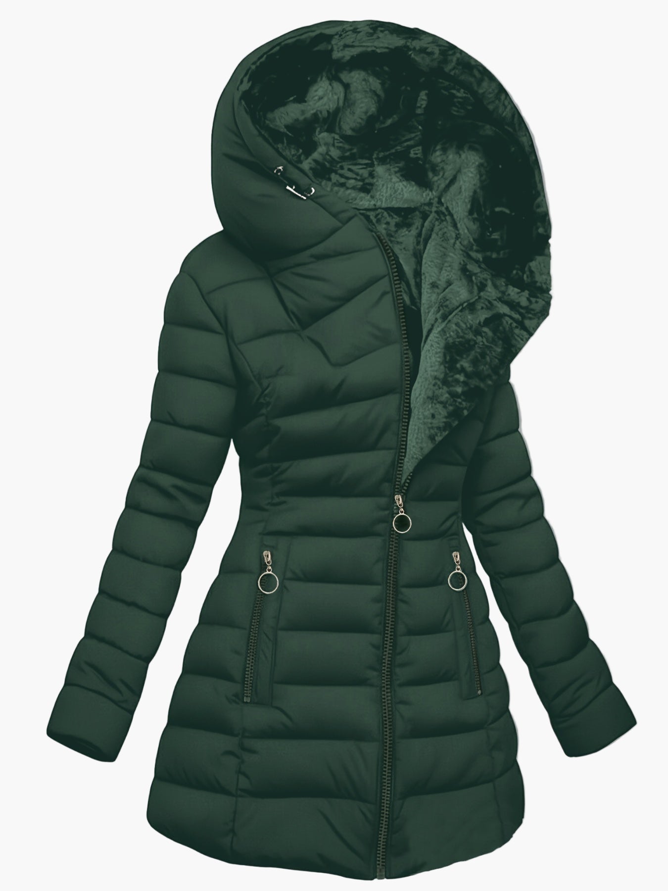 Cappotto imbottito invernale da donna con cappuccio – Elegante parka outdoor per giornate fredde