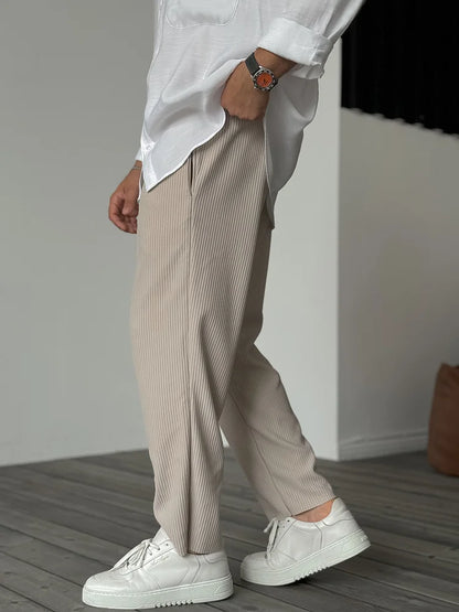 Herren Luxus-Hose im Old Money Stil – Elegante Freizeit- und Businesshose, Regular Fit, Everyday Chic