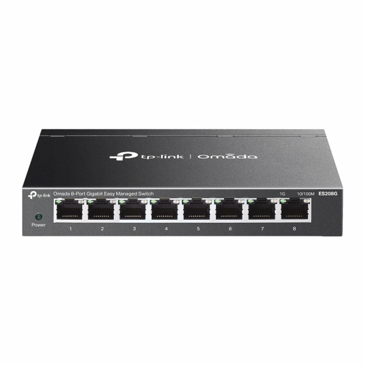 Netwerkswitch 8-poorts Gigabit Ethernet RJ45, zwart, wandmontage