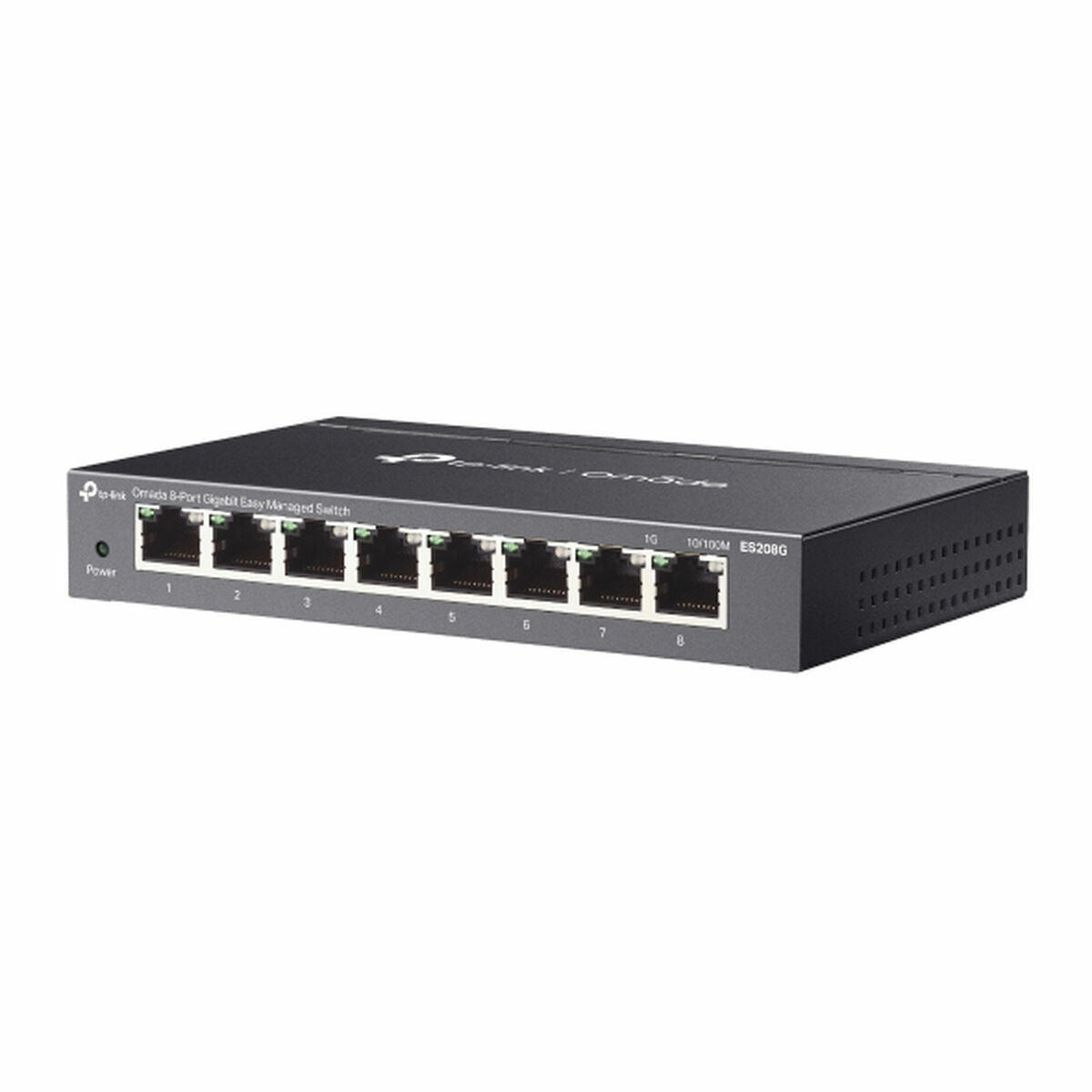 Netwerkswitch 8-poorts Gigabit Ethernet RJ45, zwart, wandmontage
