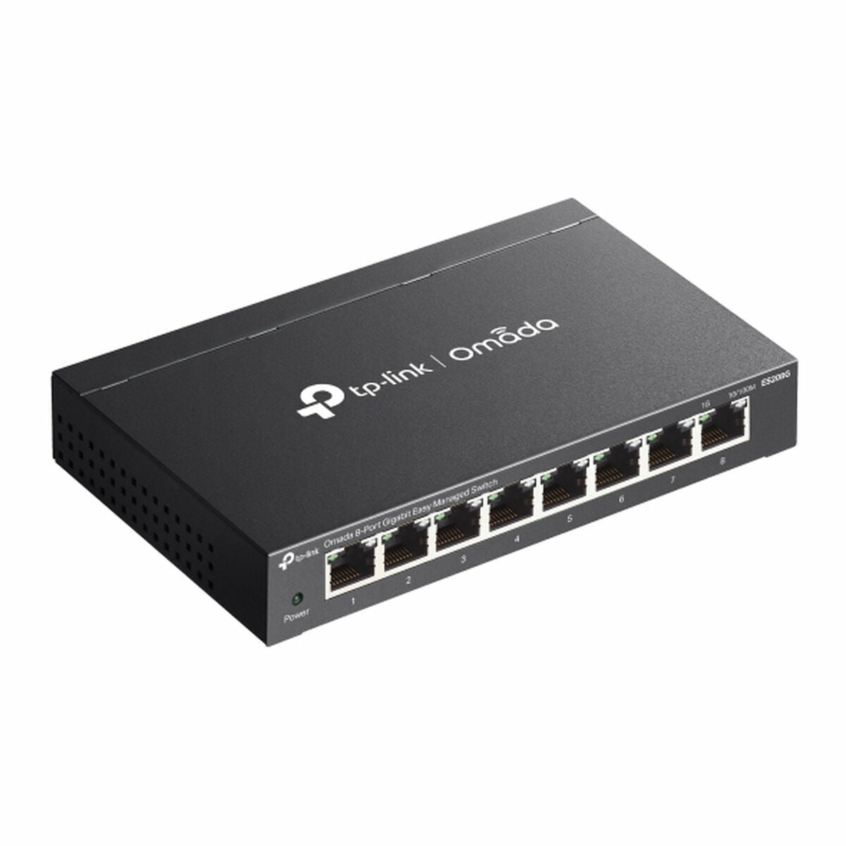 Netwerkswitch 8-poorts Gigabit Ethernet RJ45, zwart, wandmontage
