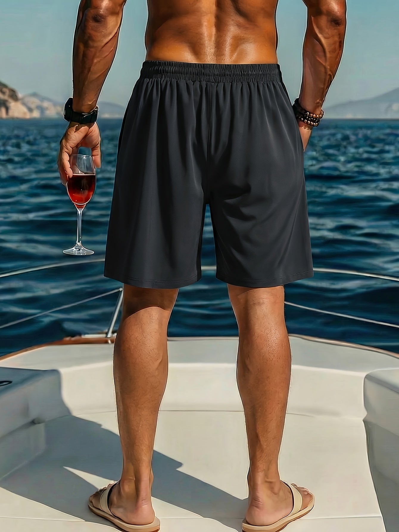 Herre sportslige fritidsbadeshorts for sommer og strand