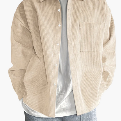 Chaqueta camisa casual oversize para hombre con botonadura – Look moderno de ocio