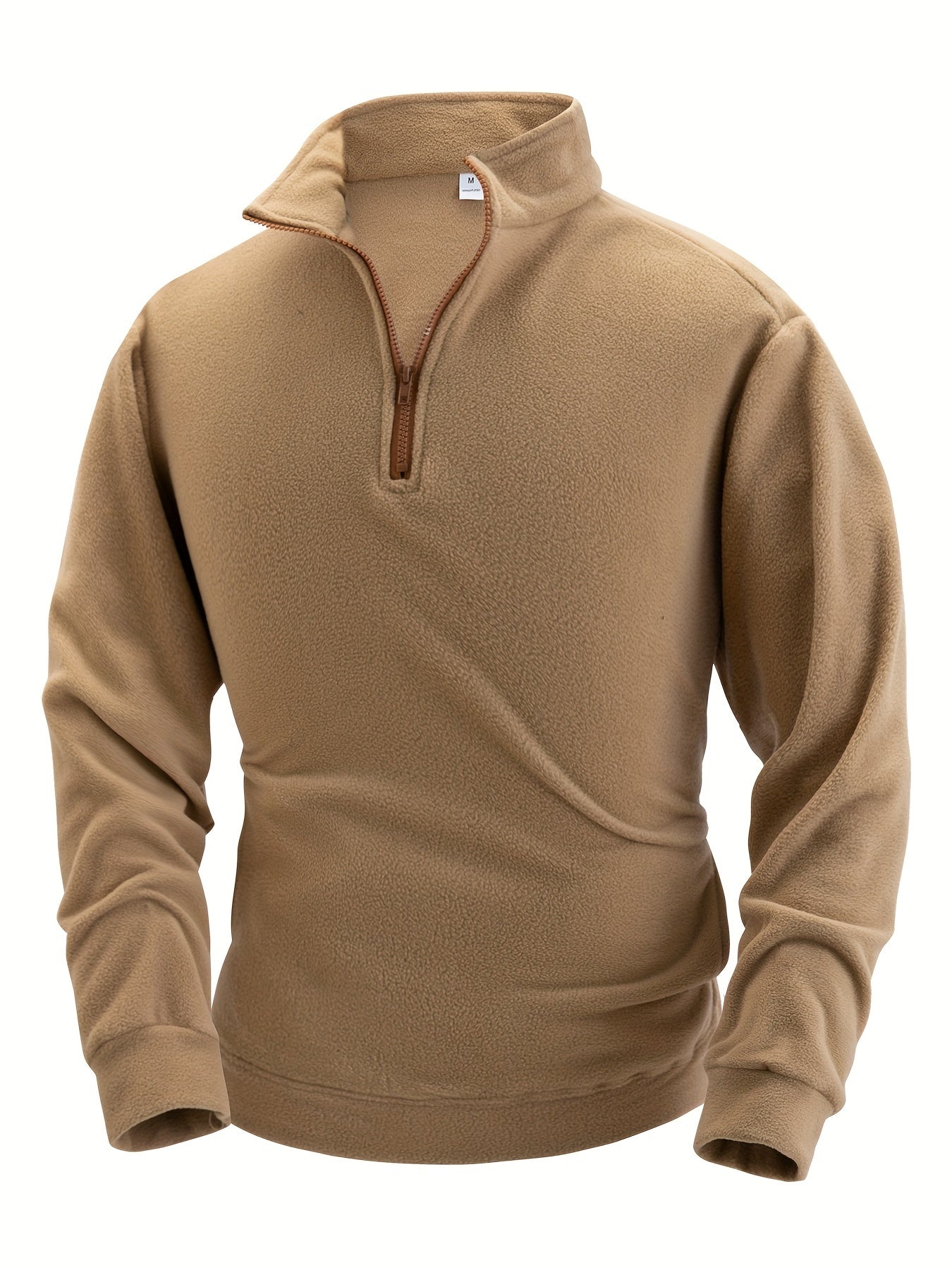Fleece Pullover Herren Stehkragen Halb-Reißverschluss
