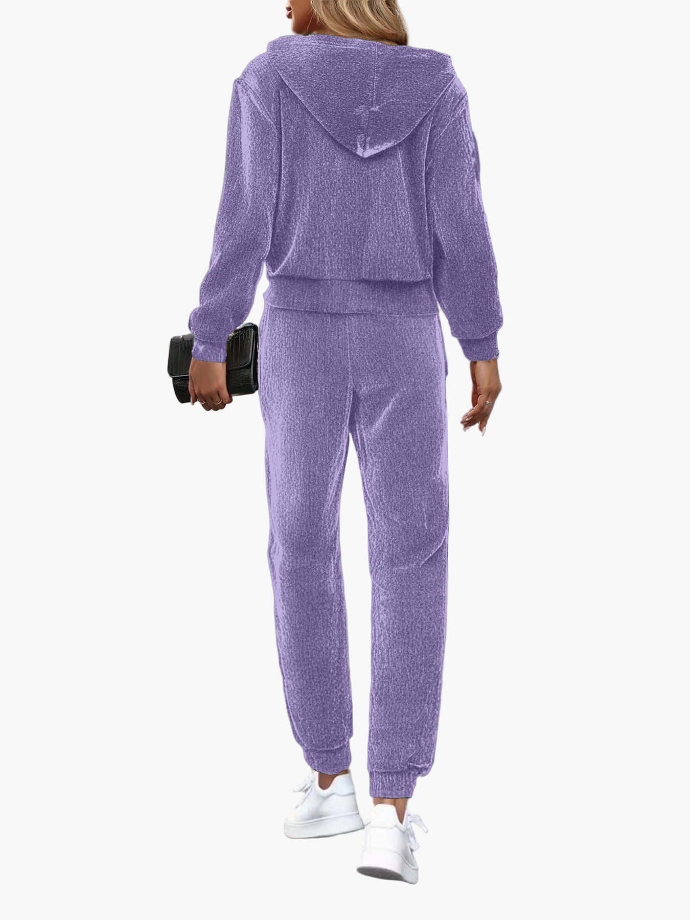 Set Completo Tuta Donna con Felpa con Cappuccio e Pantaloni Jogging – Outfit Sportivo Casual
