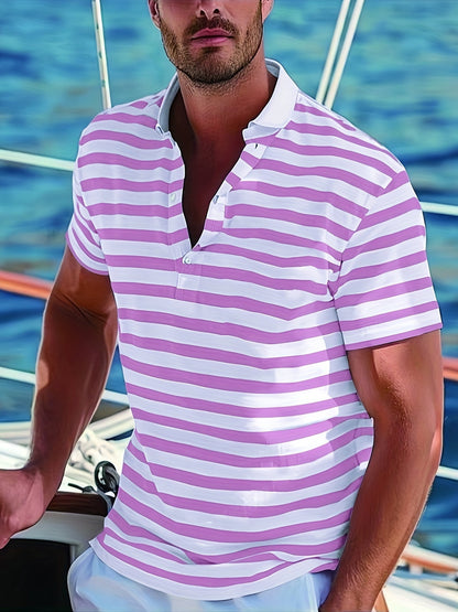 Herren Polo-Shirt mit Streifen – Maritimer Stil, Freizeit & Sommermode