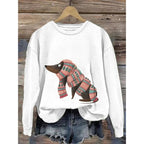 Sweater voor dames met ronde hals en lange mouwen