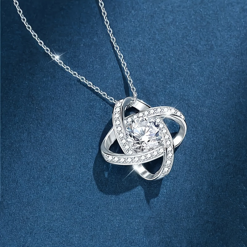 Damen Schmuckset – Elegante Halskette mit Liebesknoten und Geschenkbox – Perfekte Geschenkidee für Mama zum Muttertag