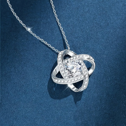 Damen Schmuckset – Elegante Halskette mit Liebesknoten und Geschenkbox – Perfekte Geschenkidee für Mama zum Muttertag
