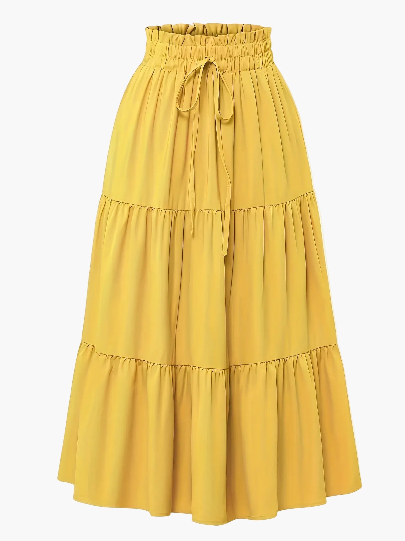 Dames elegante plooirok met hoge taille en trekkoord – perfect voor lente en zomer