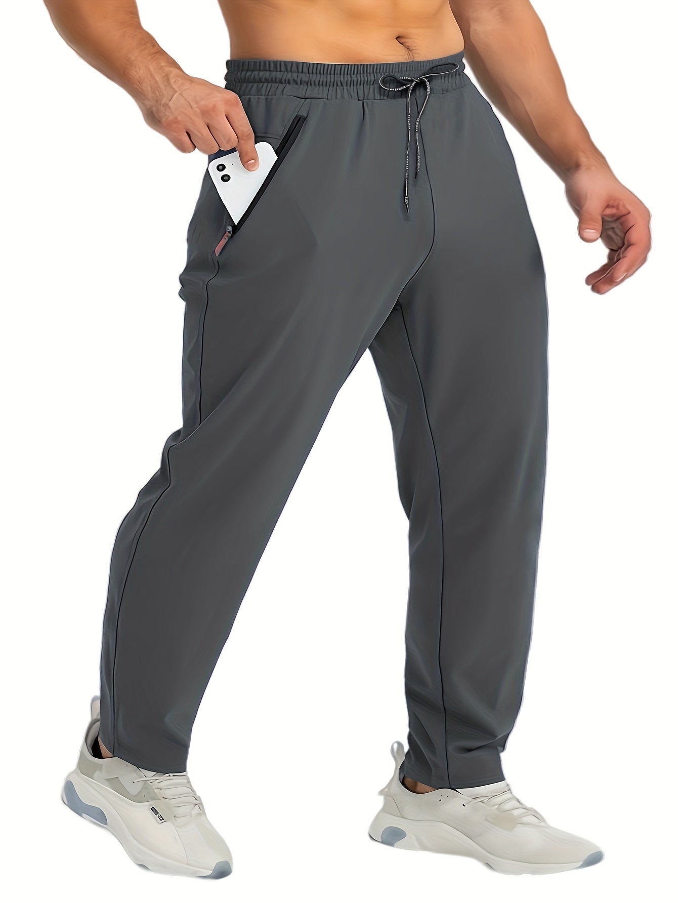 Set pantaloni da jogging uomo – comodi pantaloni sportivi casual con tasche con cerniera per tutti i giorni, sport e tempo libero