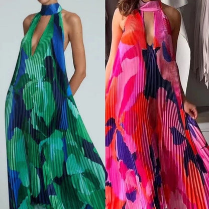Chelsea – Vestido fluido con escote en V profundo y diseño de espalda descubierta