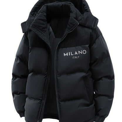 Steppjacke mit Kapuze für Herren, Zweifarbig, Khaki-Beige