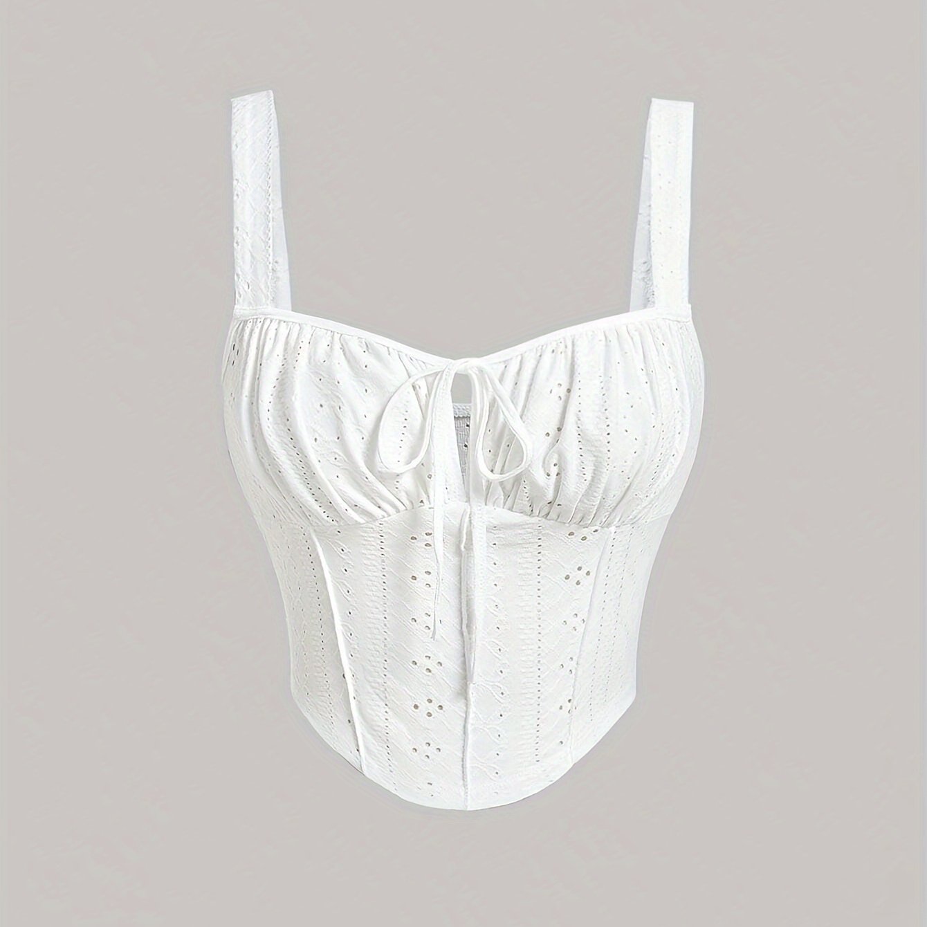 Damski top gorsetowy w stylu boho z ozdobnym sznurowaniem – modny bustier na wiosnę i lato