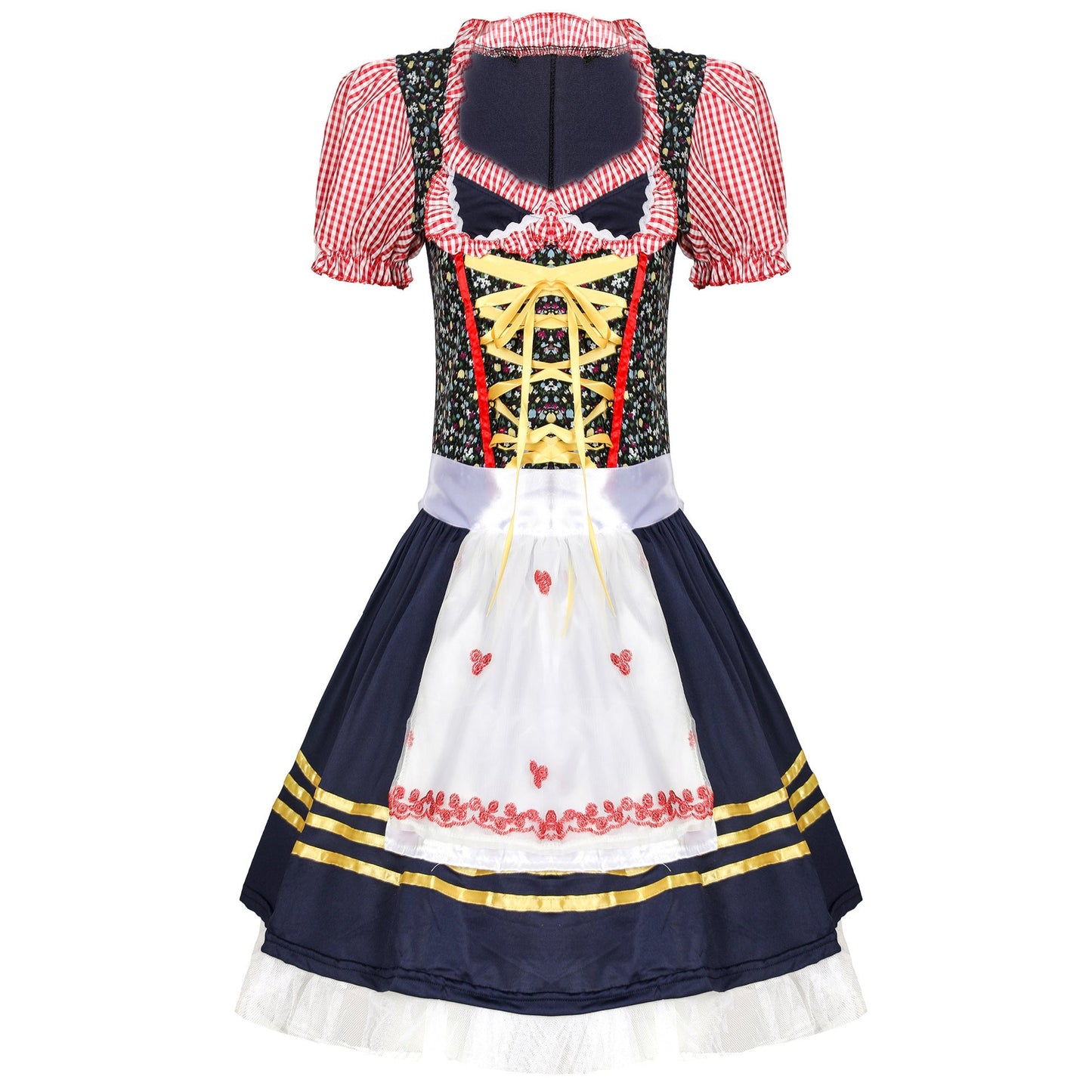 Costume Dirndl Oktoberfest femme pour cosplay & carnaval – Robe traditionnelle de serveuse de bière