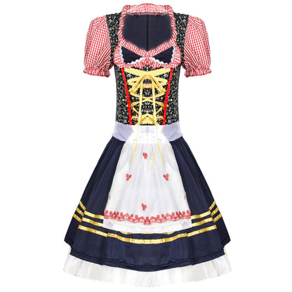 Costume Dirndl Oktoberfest femme pour cosplay & carnaval – Robe traditionnelle de serveuse de bière