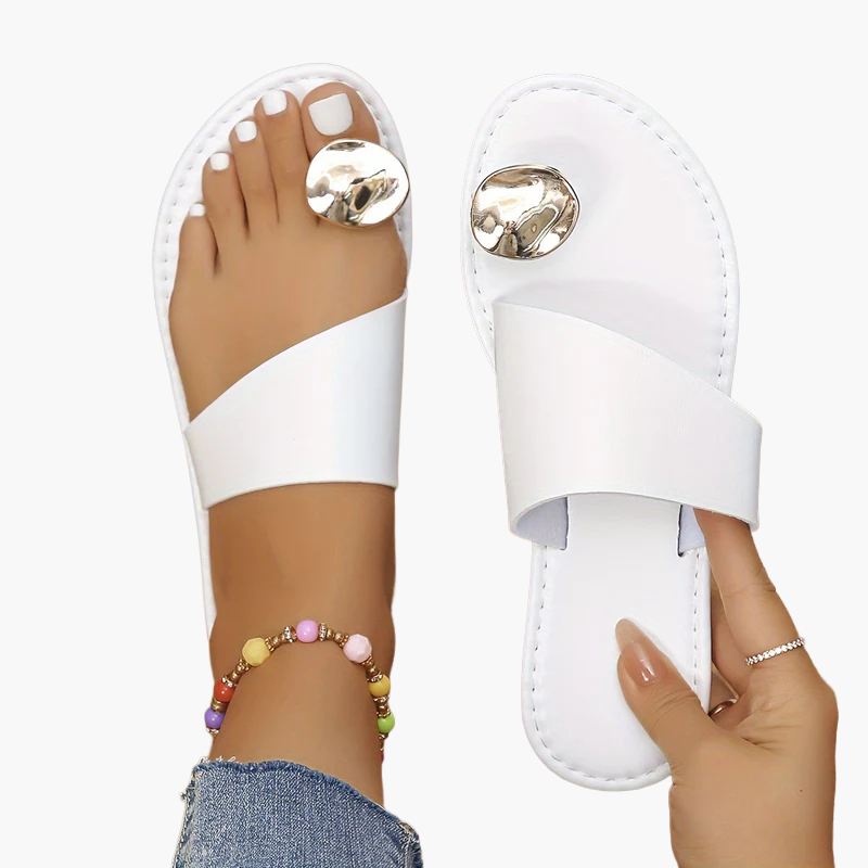 Dame Trendy Slip-On Sandaler med Tådetalje til Sommer & Fritid