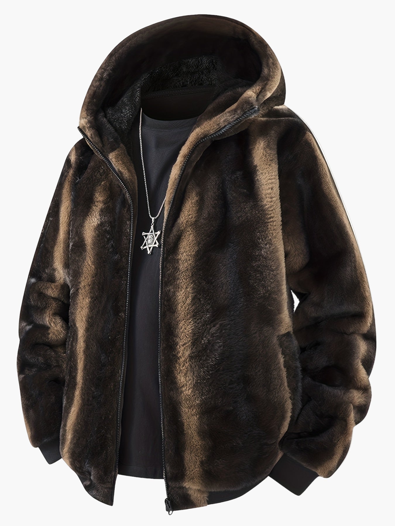 Chaqueta con capucha para hombre en look de tendencia para otoño e invierno – Declaración de moda cálida para tiempo libre y uso diario