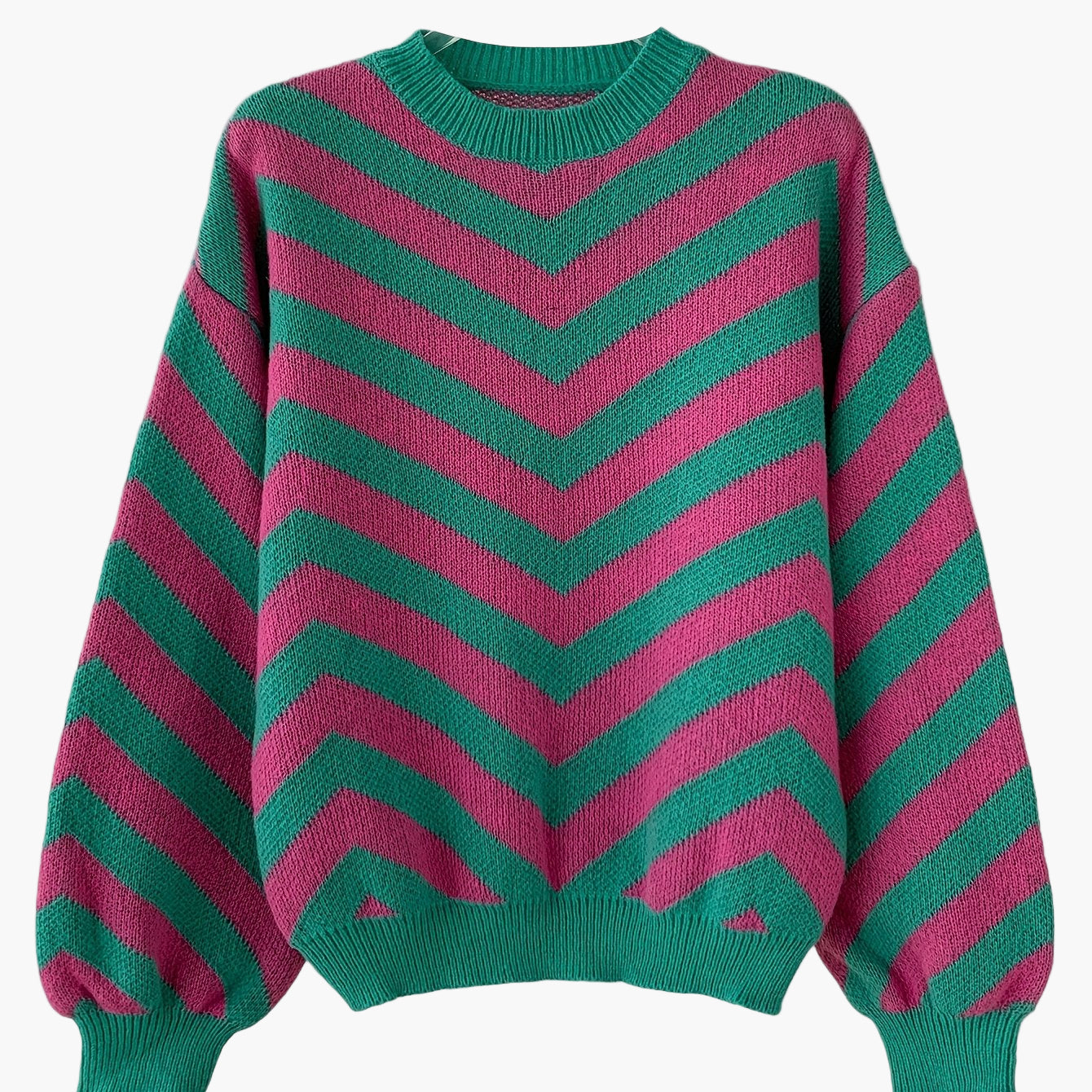 Damen Strickpullover mit Zickzack-Muster für Herbst und Winter – Eleganter Freizeit-Sweater