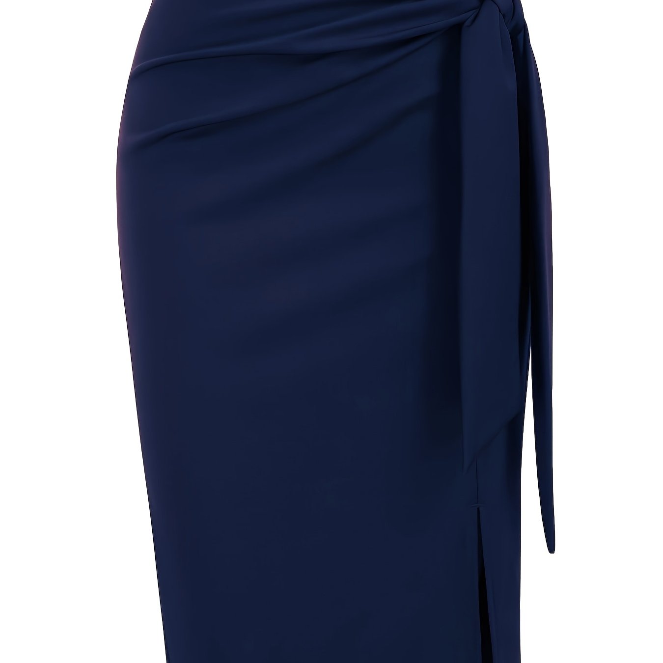 Gonna midi elegante da donna con dettaglio nodo e spacco – Perfetta per ufficio ed eventi
