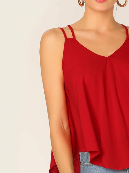 Top de verano para mujer con tirantes dobles y corte holgado – Camisola de moda para tiempo libre