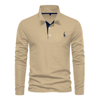 Herre langærmet poloshirt klassisk moderne business og fritid