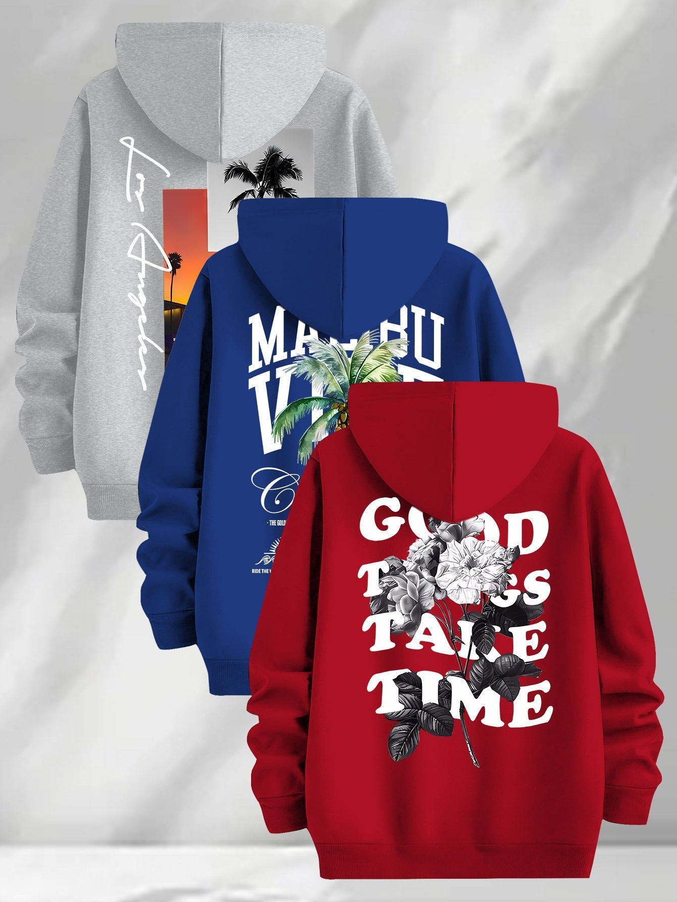 Hoodie mit Kapuze & Kordelzug, Fronttasche, Langarm, verschiedene Designs