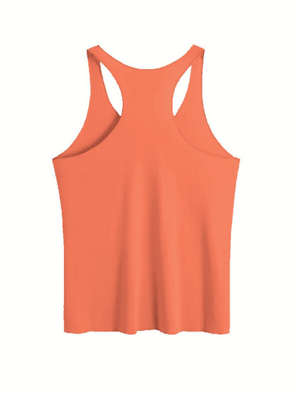Damski tank top z vintage nadrukiem uśmiechniętej buźki – swobodna letnia koszulka na co dzień