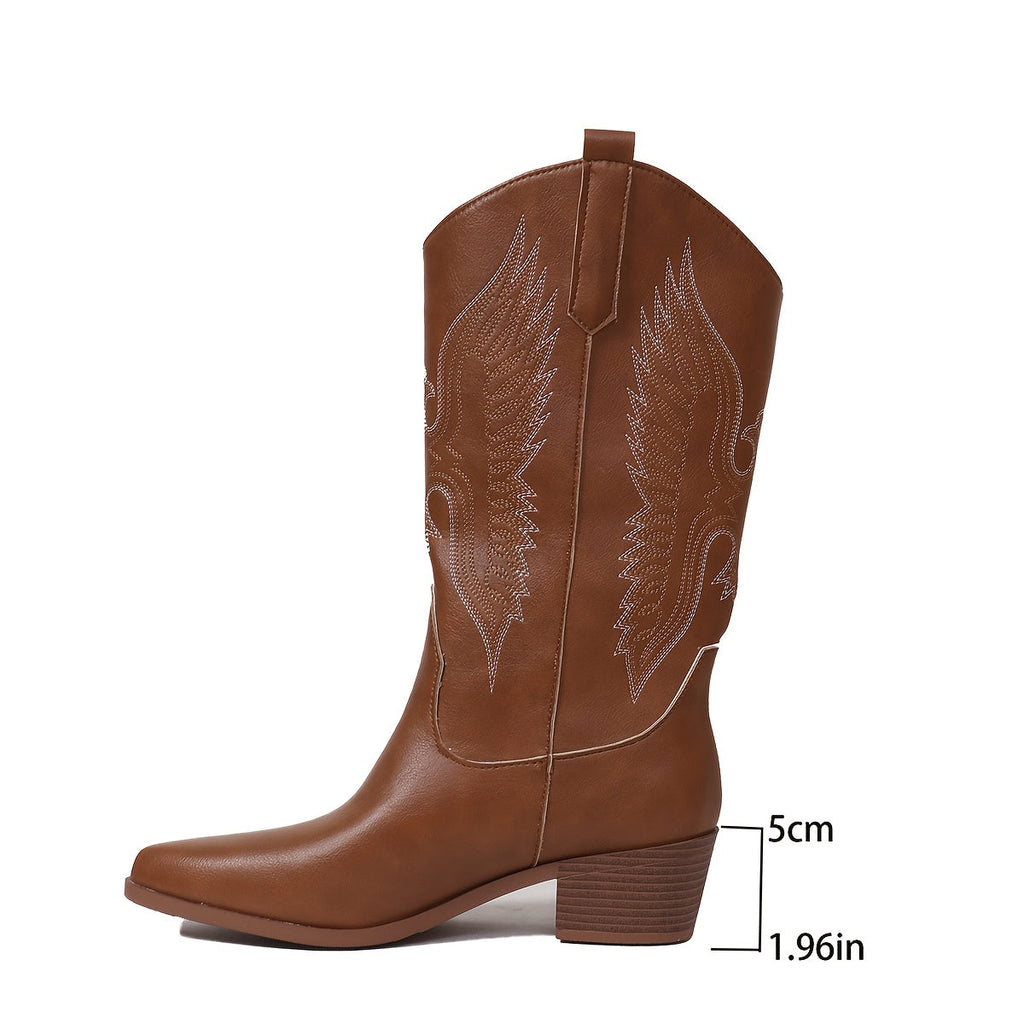 Dagny | Westernlaarzen voor dames met wijde schacht en blokhak