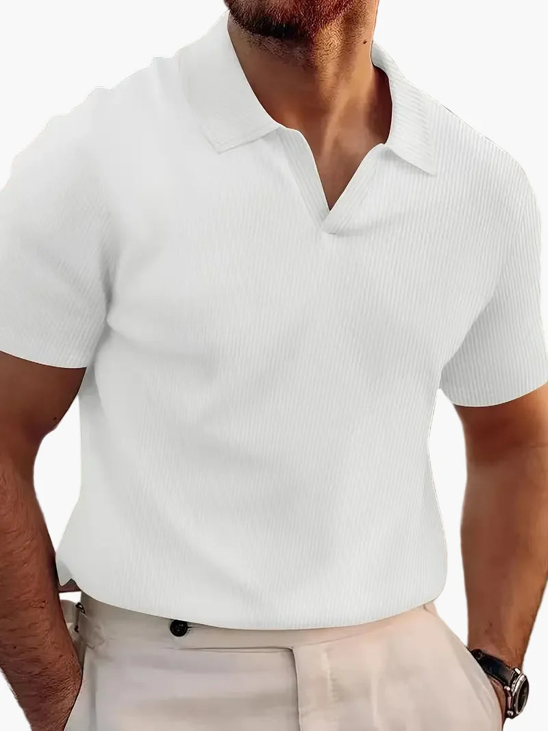 Herren Kurzarm Polohemd – Modernes Freizeitshirt mit V-Ausschnitt für stilvolle Outfits